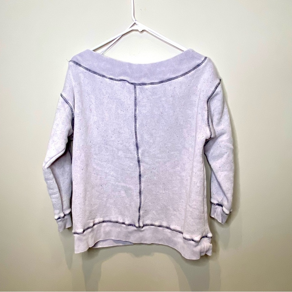 Pilcro Off-the-Shoulder Slouchy Lavender Sweater, Size Small - Picture 2 of 7